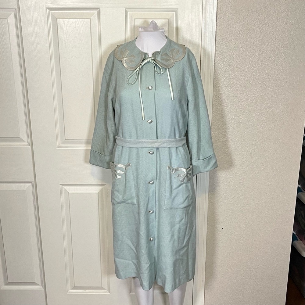 Vintage Karam New York Robe Womens 14 Floral Pockets Cottagecore 1970s